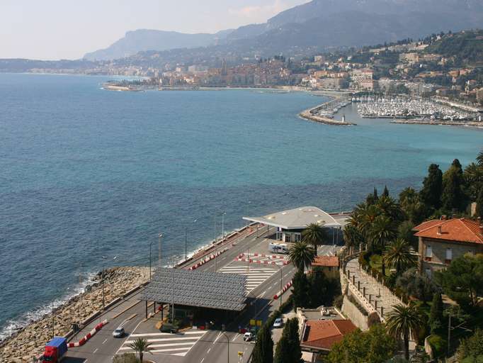 Franz.-Ital. Grenze an der Côte d'Azur