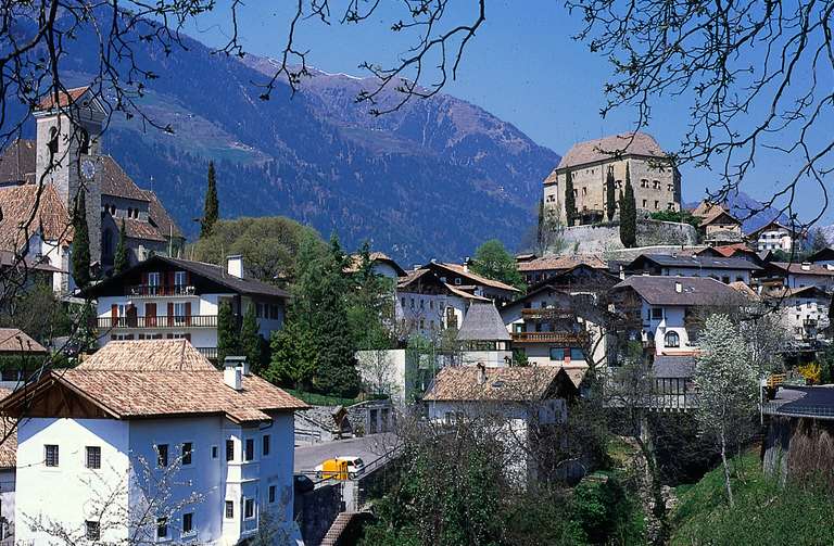 Schenna castle with village