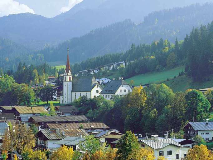 View on Fieberbrunn and church