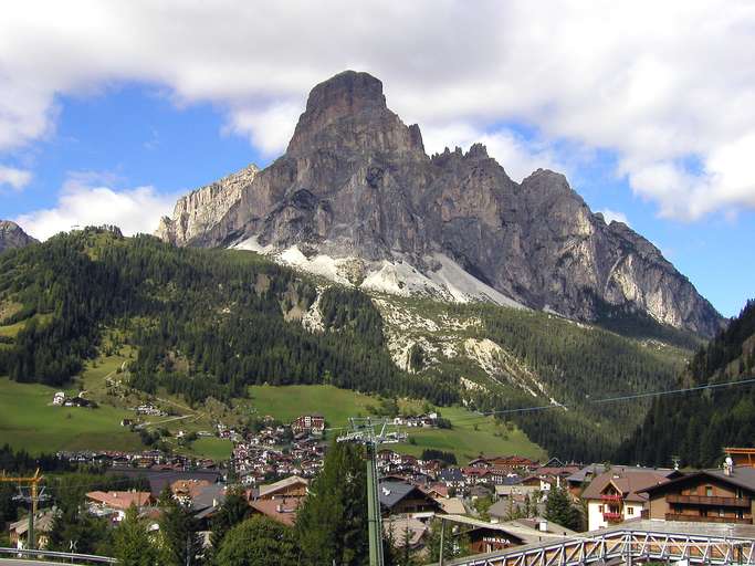 Corvara mit Blick auf Sassongher