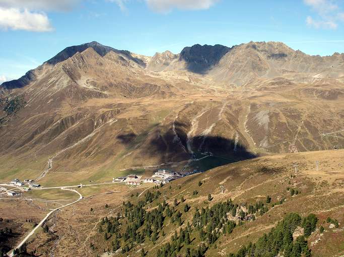 Schigebiet Kühtai mit Grieskogel, Pirchkogel, Irzwänden, Hochalter und Mugkogel