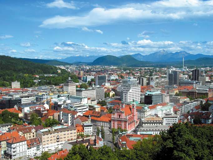 Ljubljana with Alps