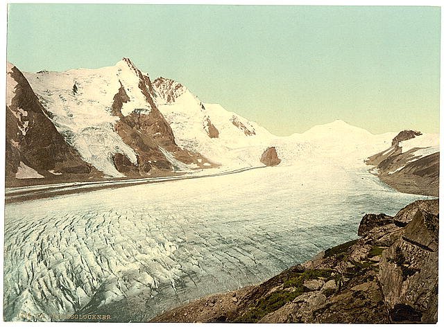 Blick auf den Gletscher um 1900